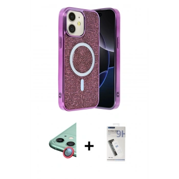 MARSİLYAN™- iPhone 11 Kılıf Eksen Çizgi - Şeffaf Uv Polymer Nano Ekran Koruyucu + Raze Metal Kamera Lens - KI