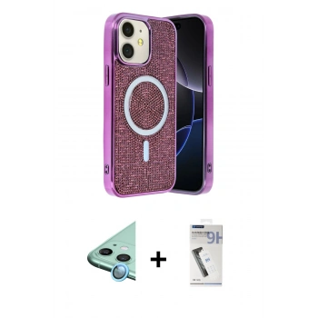 MARSİLYAN™- iPhone 11 Kılıf Eksen Çizgi - Şeffaf Uv Polymer Nano Ekran Koruyucu + Raze Metal Kamera Lens - MI