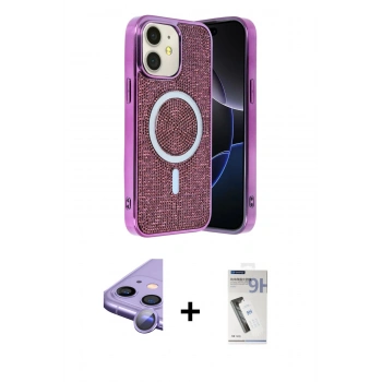 MARSİLYAN™- iPhone 11 Kılıf Eksen Çizgi - Şeffaf Uv Polymer Nano Ekran Koruyucu + Raze Metal Kamera Lens - MR