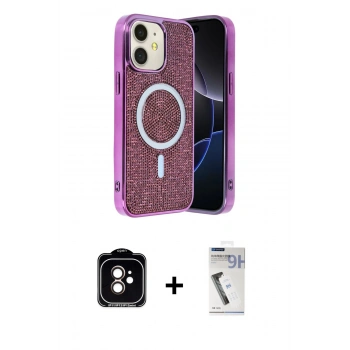 MARSİLYAN™- iPhone 11 Kılıf Eksen Çizgi - Şeffaf Uv Polymer Nano Ekran Koruyucu + PVD Metal Kamera Lens - TU