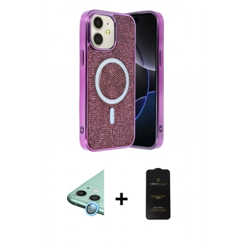 MARSİLYAN™- iPhone 11 Kılıf Eksen Çizgi - Siyah 6D Antistatik Mat Seramik Hayalet Nano Ekran Koruyucu + Raze Metal Kamera Lens - MI