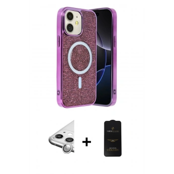 MARSİLYAN™- iPhone 11 Kılıf Eksen Çizgi - Siyah 6D Antistatik Mat Seramik Hayalet Nano Ekran Koruyucu + Raze Metal Kamera Lens - GS