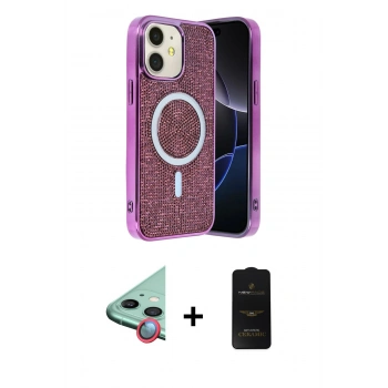 MARSİLYAN™- iPhone 11 Kılıf Eksen Çizgi - Siyah 6D Antistatik Mat Seramik Hayalet Nano Ekran Koruyucu + Raze Metal Kamera Lens - KI