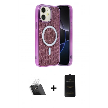 MARSİLYAN™- iPhone 11 Kılıf Eksen Çizgi - Siyah 6D Antistatik Mat Seramik Hayalet Nano Ekran Koruyucu + Kamera Lens Koruma Cam - SF