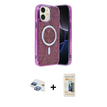 MARSİLYAN™- iPhone 11 Kılıf Eksen Çizgi - Siyah 6D Mat Seramik Hayalet Nano Ekran Koruyucu + Pers Alüminyum Kamera Lens - GI