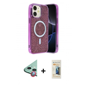MARSİLYAN™- iPhone 11 Kılıf Eksen Çizgi - Siyah 6D Mat Seramik Hayalet Nano Ekran Koruyucu + Raze Metal Kamera Lens - KI