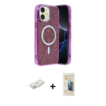 MARSİLYAN™- iPhone 11 Kılıf Eksen Çizgi - Siyah 6D Mat Seramik Hayalet Nano Ekran Koruyucu + Renkli Kamera Lens Koruma Cam - PE
