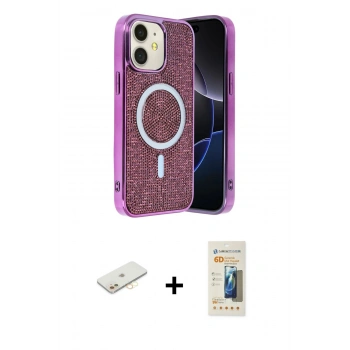 MARSİLYAN™- iPhone 11 Kılıf Eksen Çizgi - Siyah 6D Mat Seramik Hayalet Nano Ekran Koruyucu + Renkli Kamera Lens Koruma Cam - SI