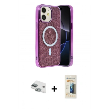 MARSİLYAN™- iPhone 11 Kılıf Eksen Çizgi - Siyah 6D Mat Seramik Hayalet Nano Ekran Koruyucu + Pers Alüminyum Kamera Lens - YL