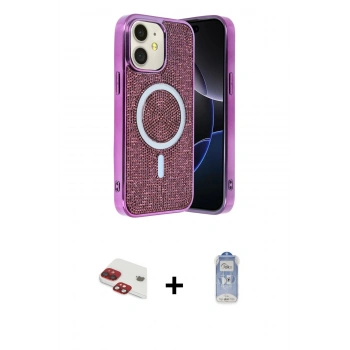 MARSİLYAN™- iPhone 11 Kılıf Eksen Çizgi - Siyah Joko Magic 5D Cam + Pers Alüminyum Kamera Lens - KI