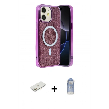 MARSİLYAN™- iPhone 11 Kılıf Eksen Çizgi - Siyah Joko Magic 5D Cam + Renkli Kamera Lens Koruma Cam - TU