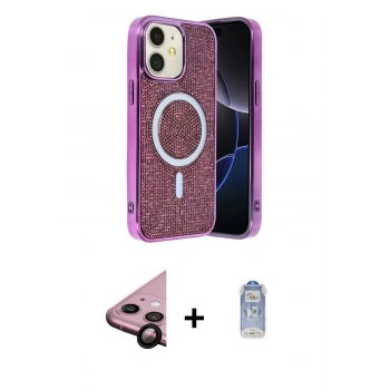 MARSİLYAN™- iPhone 11 Kılıf Eksen Çizgi - Siyah Joko Magic 5D Cam + Raze Metal Kamera Lens - SH