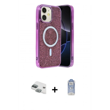MARSİLYAN™- iPhone 11 Kılıf Eksen Çizgi - Siyah Joko Magic 5D Cam + Pers Alüminyum Kamera Lens - YL
