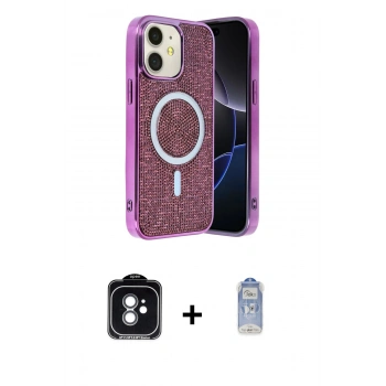 MARSİLYAN™- iPhone 11 Kılıf Eksen Çizgi - Siyah Joko Magic 5D Cam + PVD Metal Kamera Lens - YL