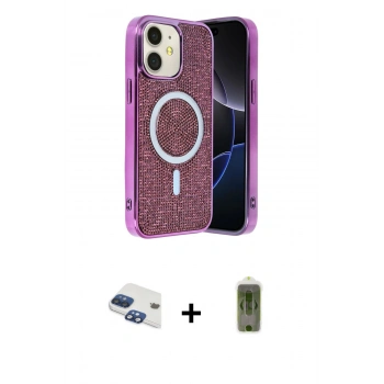 MARSİLYAN™- iPhone 11 Kılıf Eksen Çizgi - Siyah Joko Magic 5D Hayalet Cam + Pers Alüminyum Kamera Lens - LT
