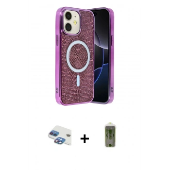 MARSİLYAN™- iPhone 11 Kılıf Eksen Çizgi - Siyah Joko Magic 5D Hayalet Cam + Pers Alüminyum Kamera Lens - GI