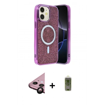 MARSİLYAN™- iPhone 11 Kılıf Eksen Çizgi - Siyah Joko Magic 5D Hayalet Cam + Raze Metal Kamera Lens - SH