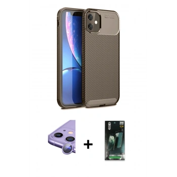 MARSİLYAN™- iPhone 11 Kılıf Eksen Form Prime - Şeffaf 360 Full Body Arka Koruyucu + Raze Metal Kamera Lens - MR