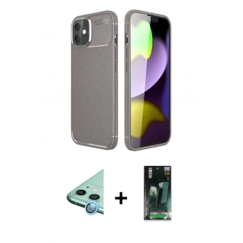 MARSİLYAN™- iPhone 11 Kılıf Eksen Form Prime - Şeffaf 360 Full Body Arka Koruyucu + Raze Metal Kamera Lens - MI