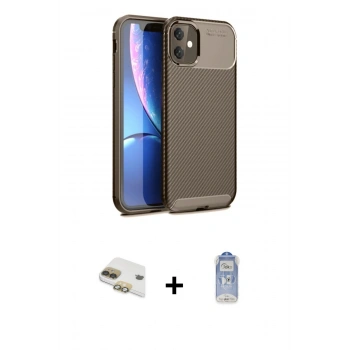 MARSİLYAN™- iPhone 11 Kılıf Eksen Form Prime - Siyah Joko Magic 5D Cam + Pers Alüminyum Kamera Lens - GD