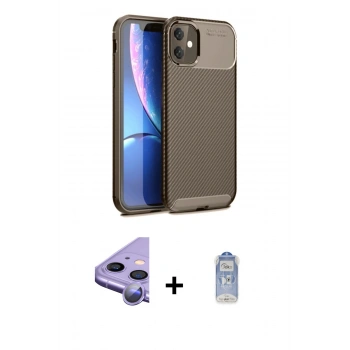 MARSİLYAN™- iPhone 11 Kılıf Eksen Form Prime - Siyah Joko Magic 5D Cam + Raze Metal Kamera Lens - MR