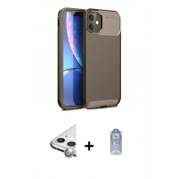 MARSİLYAN™- iPhone 11 Kılıf Eksen Form Prime - Siyah Joko Magic 5D Cam + Raze Metal Kamera Lens - GS