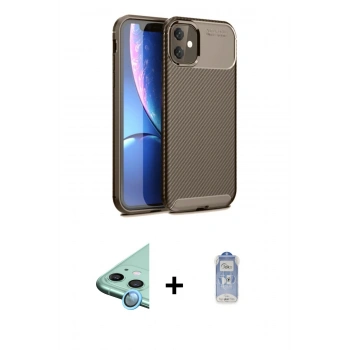 MARSİLYAN™- iPhone 11 Kılıf Eksen Form Prime - Siyah Joko Magic 5D Cam + Raze Metal Kamera Lens - MI