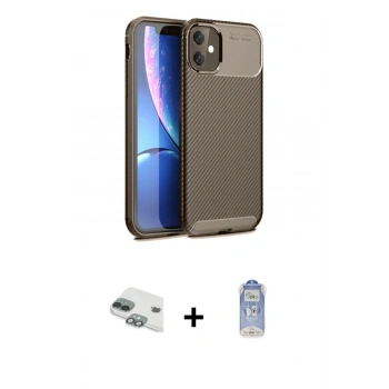 MARSİLYAN™- iPhone 11 Kılıf Eksen Form Prime - Siyah Joko Magic 5D Cam + Pers Alüminyum Kamera Lens - YL
