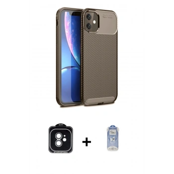 MARSİLYAN™- iPhone 11 Kılıf Eksen Form Prime - Siyah Joko Magic 5D Cam + PVD Metal Kamera Lens - YL