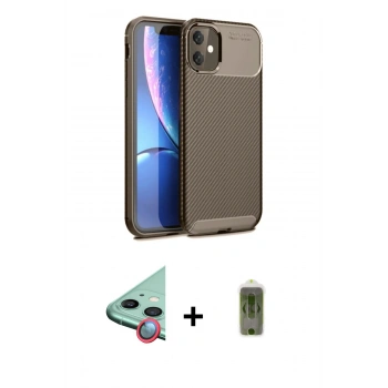MARSİLYAN™- iPhone 11 Kılıf Eksen Form Prime - Siyah Joko Magic 5D Hayalet Cam + Raze Metal Kamera Lens - KI