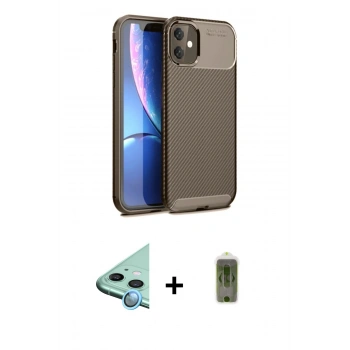 MARSİLYAN™- iPhone 11 Kılıf Eksen Form Prime - Siyah Joko Magic 5D Hayalet Cam + Raze Metal Kamera Lens - MI