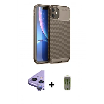 MARSİLYAN™- iPhone 11 Kılıf Eksen Form Prime - Siyah Joko Magic 5D Hayalet Cam + Raze Metal Kamera Lens - MR