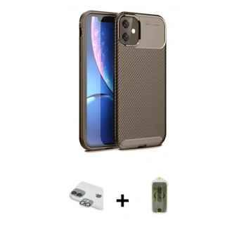 MARSİLYAN™- iPhone 11 Kılıf Eksen Form Prime - Siyah Joko Magic 5D Hayalet Cam + Pers Alüminyum Kamera Lens - YL