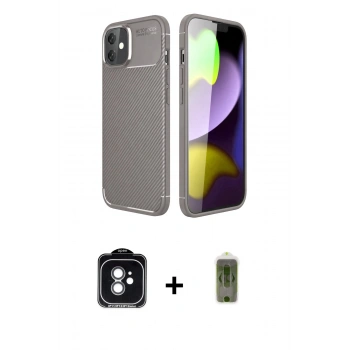 MARSİLYAN™- iPhone 11 Kılıf Eksen Form Prime - Siyah Joko Magic 5D Hayalet Cam + PVD Metal Kamera Lens - YL