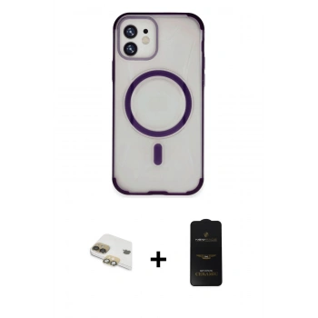 MARSİLYAN™- iPhone 11 Kılıf Eksen Klasik Koleksiyonu - Siyah 6D Antistatik Mat Seramik Hayalet Nano Ekran Koruyucu + Pers Alüminyum Kamera Lens - GD