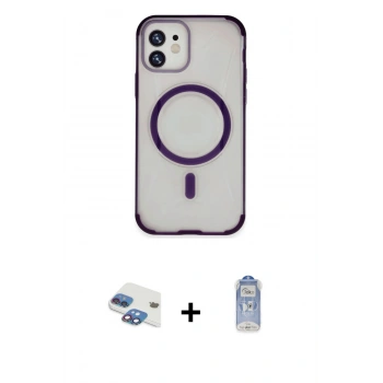 MARSİLYAN™- iPhone 11 Kılıf Eksen Klasik Koleksiyonu - Siyah Joko Magic 5D Cam + Pers Alüminyum Kamera Lens - GI