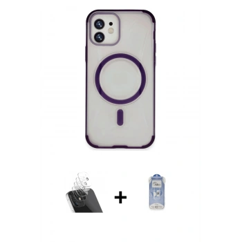 MARSİLYAN™- iPhone 11 Kılıf Eksen Klasik Koleksiyonu - Siyah Joko Magic 5D Cam + Kamera Lens Koruma Cam - SF