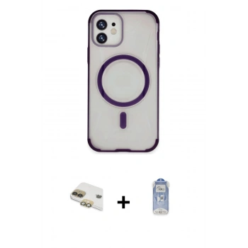 MARSİLYAN™- iPhone 11 Kılıf Eksen Klasik Koleksiyonu - Siyah Joko Magic 5D Cam + Pers Alüminyum Kamera Lens - GD