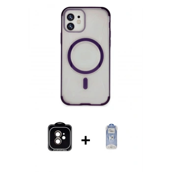 MARSİLYAN™- iPhone 11 Kılıf Eksen Klasik Koleksiyonu - Siyah Joko Magic 5D Cam + PVD Metal Kamera Lens - TU
