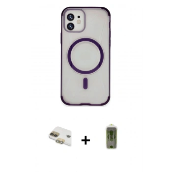 MARSİLYAN™- iPhone 11 Kılıf Eksen Klasik Koleksiyonu - Siyah Joko Magic 5D Hayalet Cam + Pers Alüminyum Kamera Lens - GD