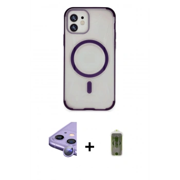 MARSİLYAN™- iPhone 11 Kılıf Eksen Klasik Koleksiyonu - Siyah Joko Magic 5D Hayalet Cam + Raze Metal Kamera Lens - MR