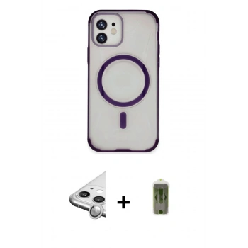MARSİLYAN™- iPhone 11 Kılıf Eksen Klasik Koleksiyonu - Siyah Joko Magic 5D Hayalet Cam + Raze Metal Kamera Lens - GS