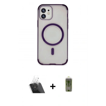 MARSİLYAN™- iPhone 11 Kılıf Eksen Klasik Koleksiyonu - Siyah Joko Magic 5D Hayalet Cam + Kamera Lens Koruma Cam - SF
