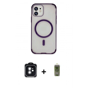 MARSİLYAN™- iPhone 11 Kılıf Eksen Klasik Koleksiyonu - Siyah Joko Magic 5D Hayalet Cam + PVD Metal Kamera Lens - SH