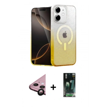 MARSİLYAN™- iPhone 11 Kılıf Eksen Minimal Özel Seri - Şeffaf 360 Full Body Arka Koruyucu + Raze Metal Kamera Lens - SH