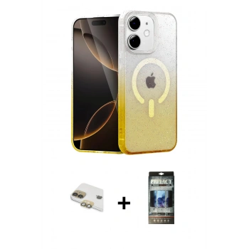 MARSİLYAN™- iPhone 11 Kılıf Eksen Minimal Özel Seri - Siyah 34D Hayalet Izgaralı Cam + Pers Alüminyum Kamera Lens - GD