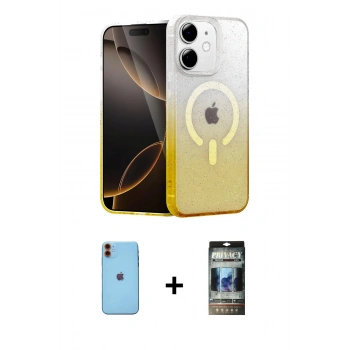 MARSİLYAN™- iPhone 11 Kılıf Eksen Minimal Özel Seri - Siyah 34D Hayalet Izgaralı Cam + Neon Fosforlu Kamera Lens - TU