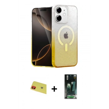 MARSİLYAN™- iPhone 11 Kılıf Eksen Minimal Özel Seri - Siyah 360 Mat Full Body Arka Koruyucu + Rainbow Kamera Lens Koruma Cam - KI