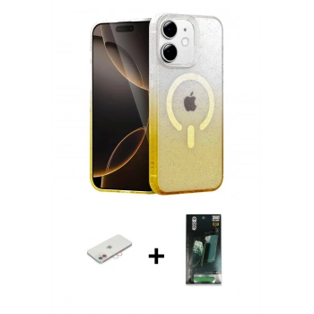 MARSİLYAN™- iPhone 11 Kılıf Eksen Minimal Özel Seri - Siyah 360 Mat Full Body Arka Koruyucu + Renkli Kamera Lens Koruma Cam - PE