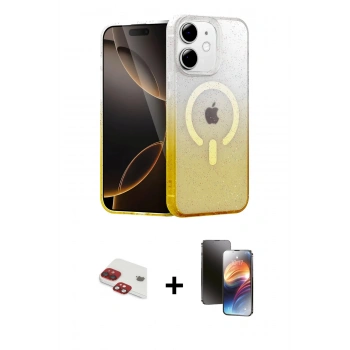 MARSİLYAN™- iPhone 11 Kılıf Eksen Minimal Özel Seri - Siyah 3D Antistatik Mat Seramik Nano Ekran Koruyucu + Pers Alüminyum Kamera Lens - KI